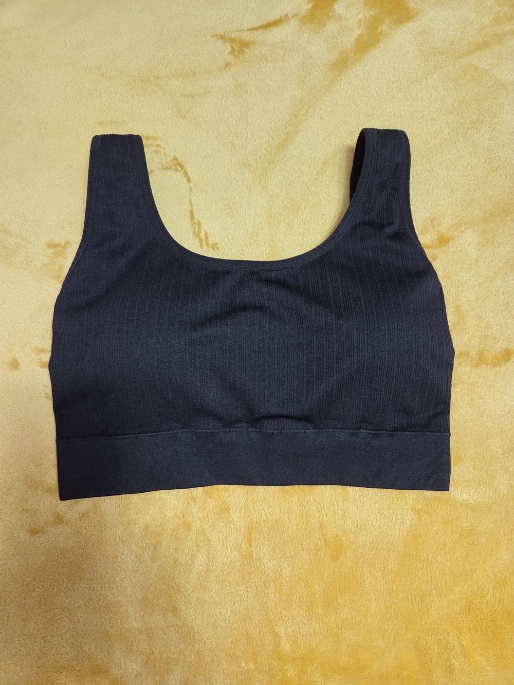 Auden Black Ribbed Seamless Sports Bralette